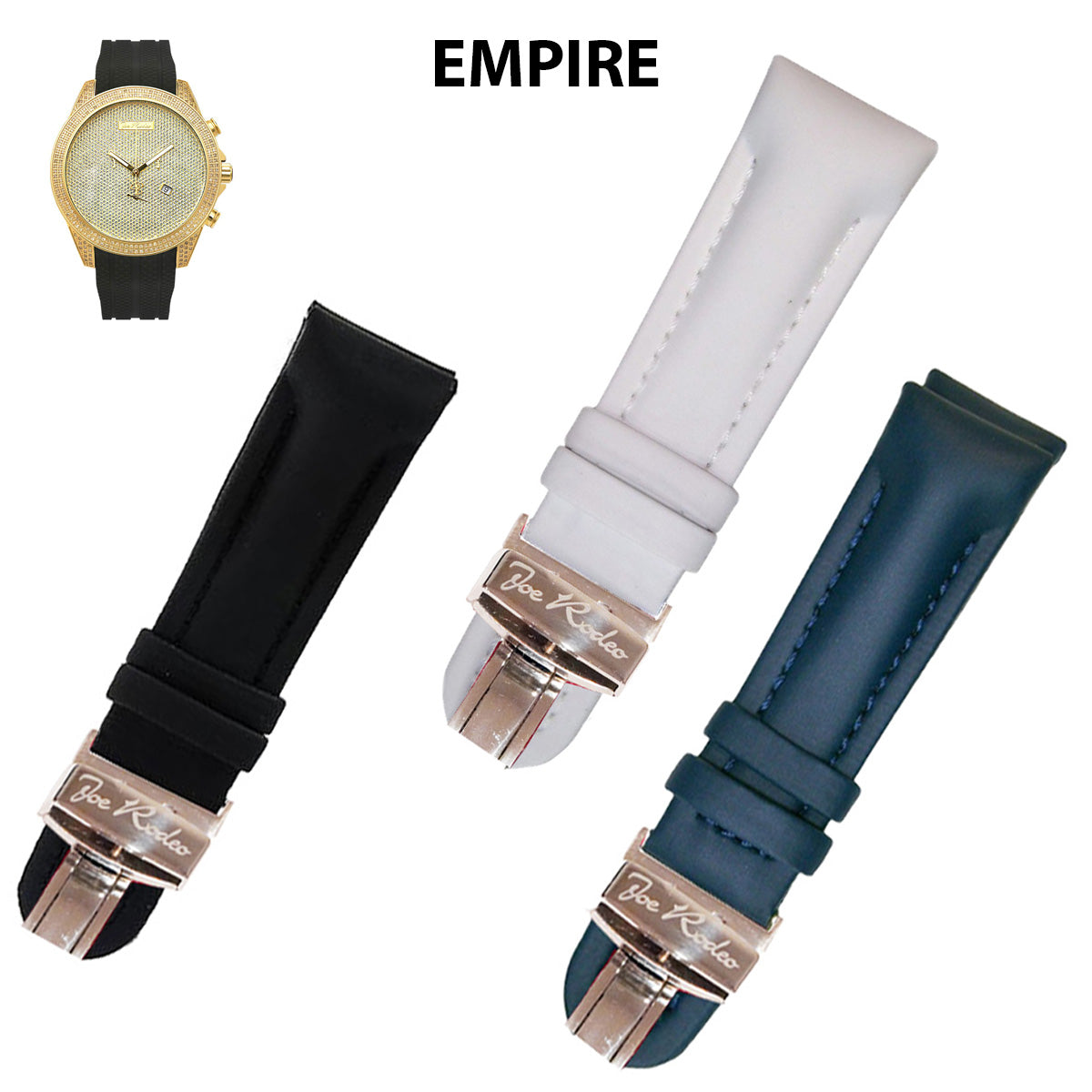 Empire Burgundy Leather Band 24 MM