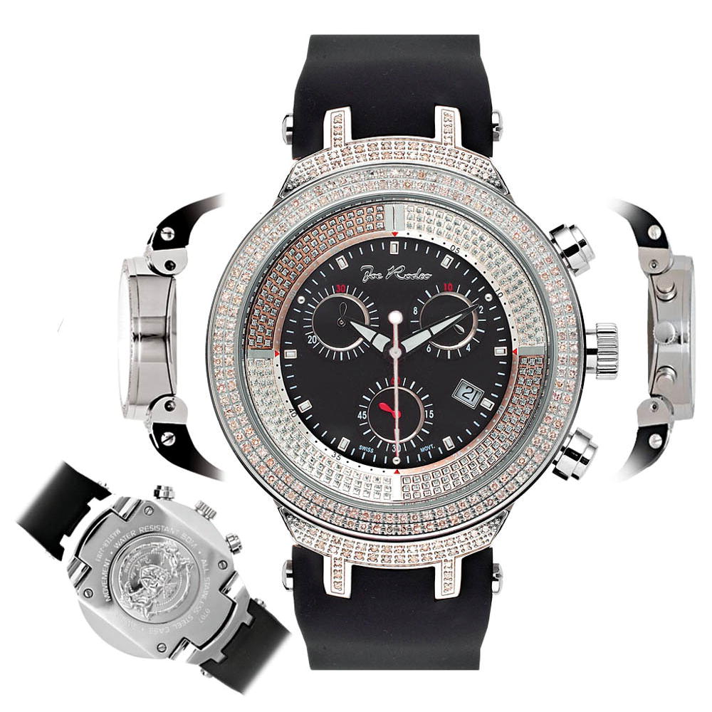 Cinturino Per Orologio Master 24 Mm In Gomma Nera Con Fibbia Argento - Joe Rodeo / Jojo - Foto 5